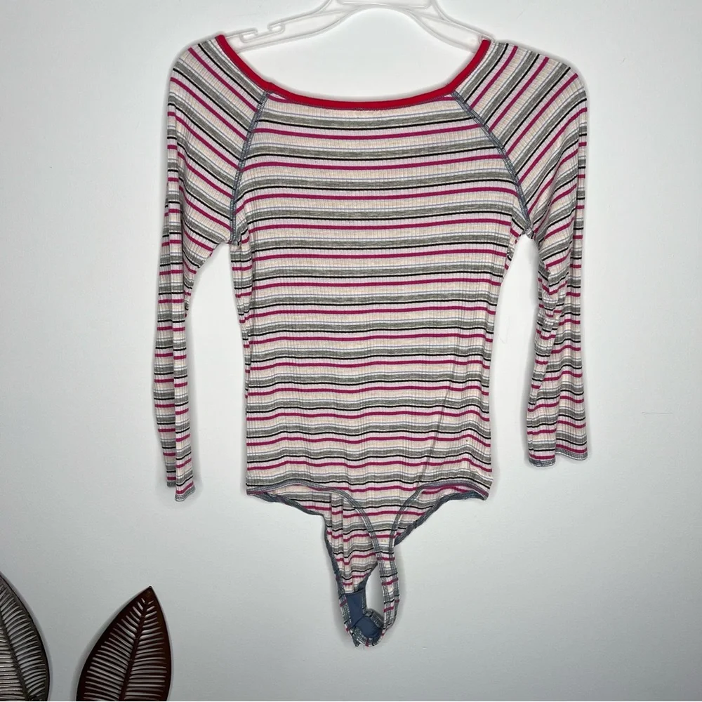 Free People‎ Bodysuit Stripe Thong B2